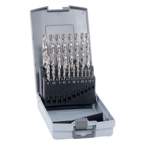 Hss Cobalt Drill Bit Set 19 Piece 1.0-10.0mm X 0.5mm In Plastc Case